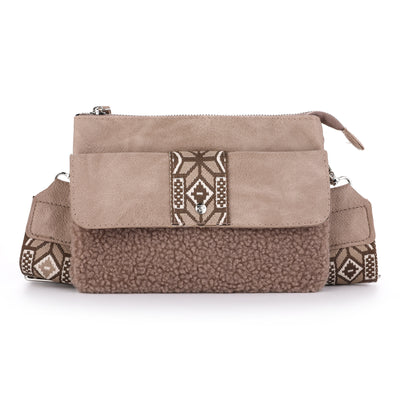 KLEINE TAS 'AZTEC FLAP' | TAUPE