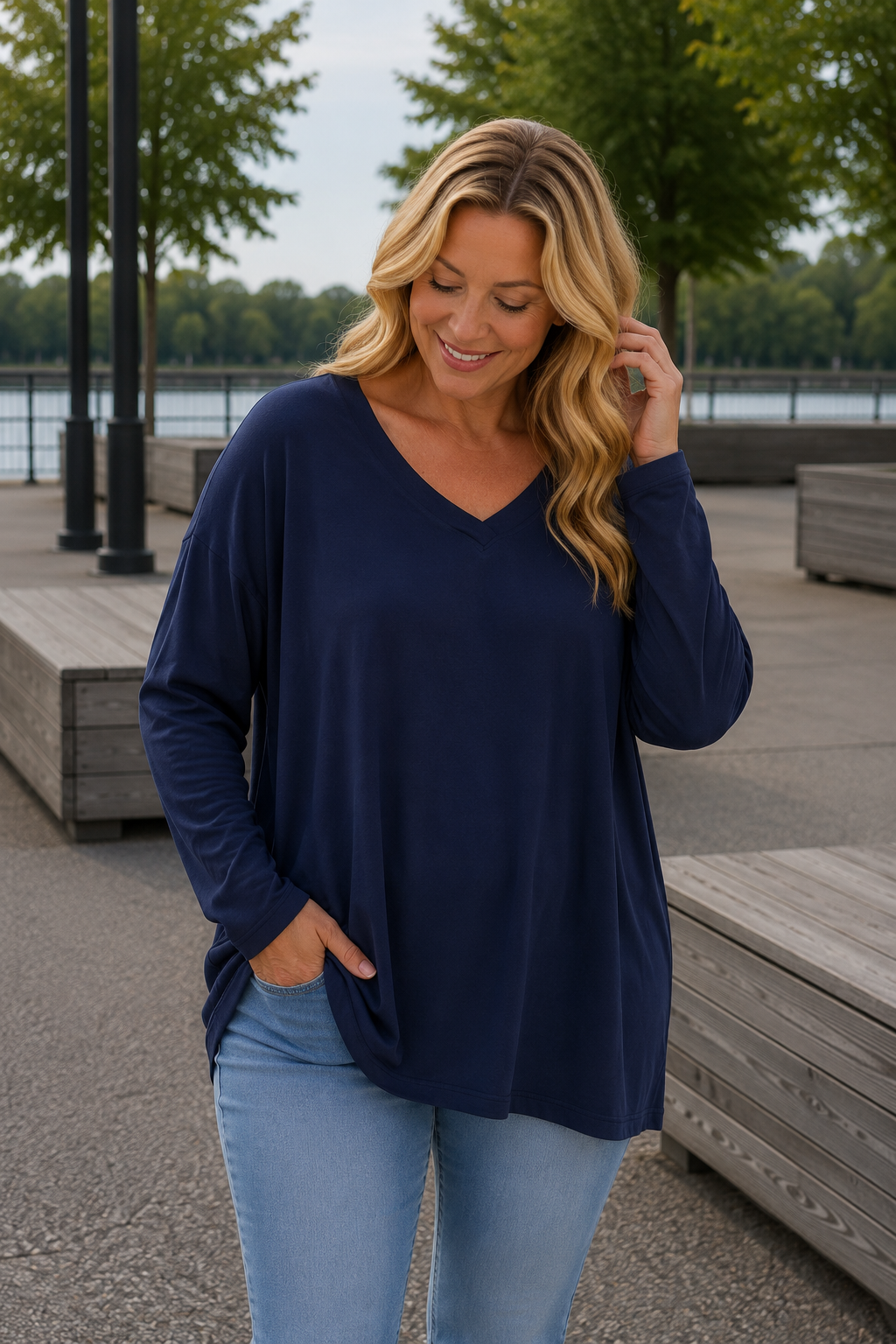 PS LONGSLEEVE | JEANSBLAUW