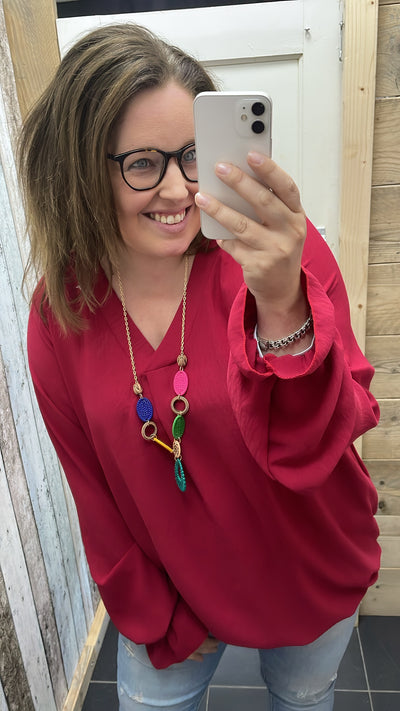 PS2 BLOUSE ‘KETTING’ | WIJNROOD