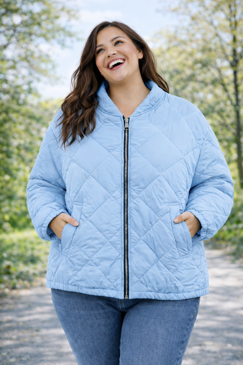 PS JAS 'GEWATTEERD' | LICHTBLAUW