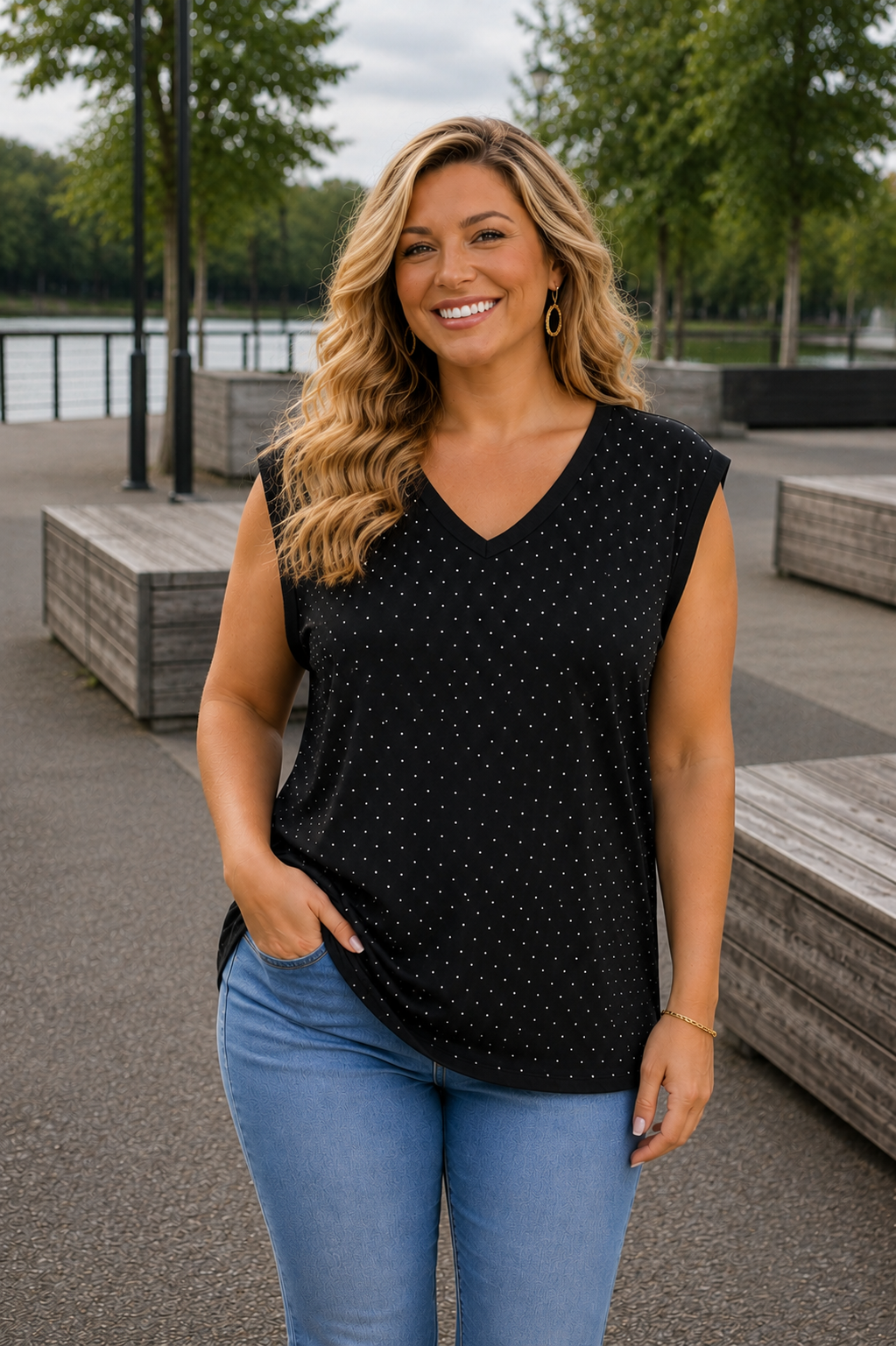 PS HEMD 'GLITTERS’ | ZWART