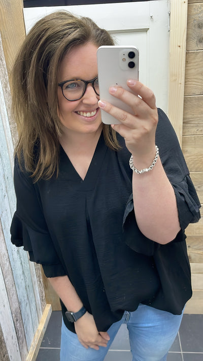 PS TOP 'ROEZEL 3/4' | ZWART