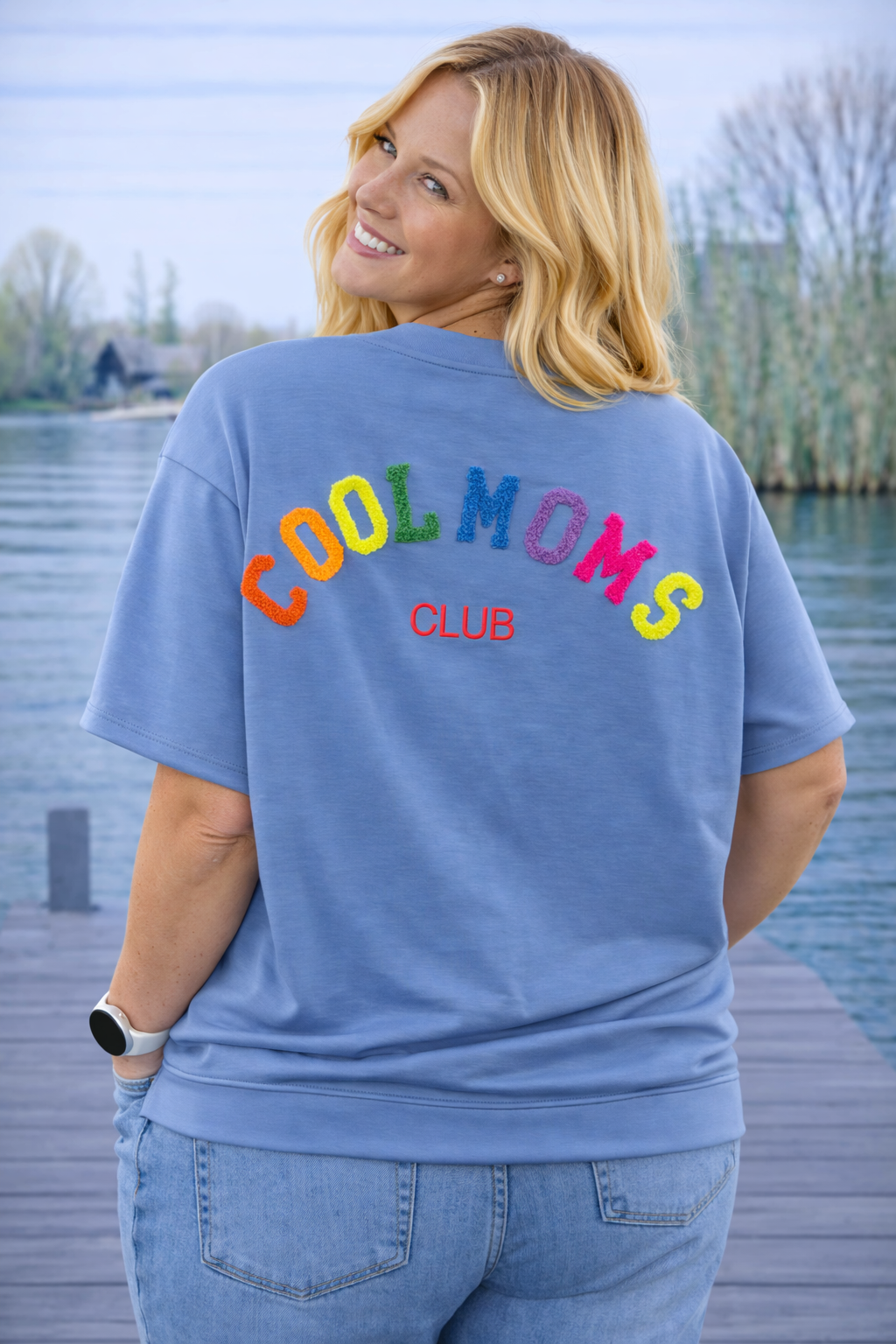 PS TOP 'COOLMOMS' | BLAUW