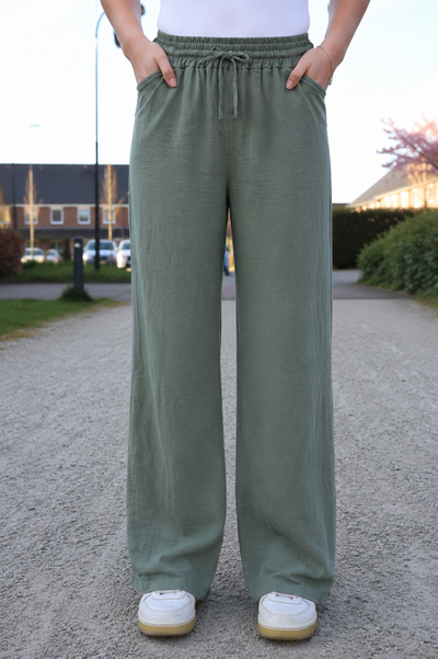 LINNEN BROEK | ARMY (PRE ORDER 11-5)
