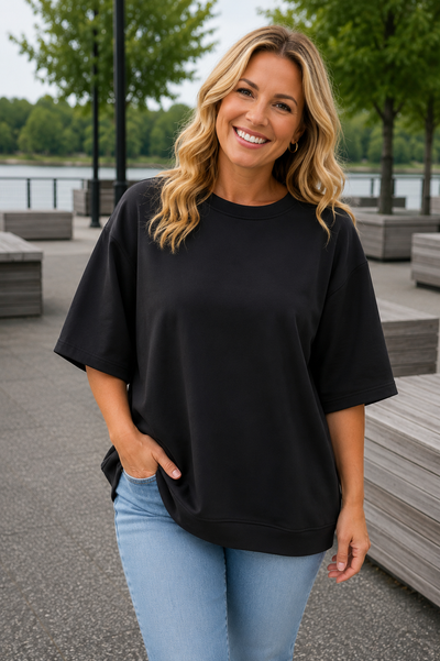 PS TOP ‘RECHTE MOUW' | ZWART