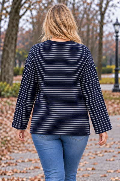 PS TOP 'AUTUMN STREPEN' | NAVY