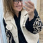 BLOUSE 'BORDUURSEL' | ZWART
