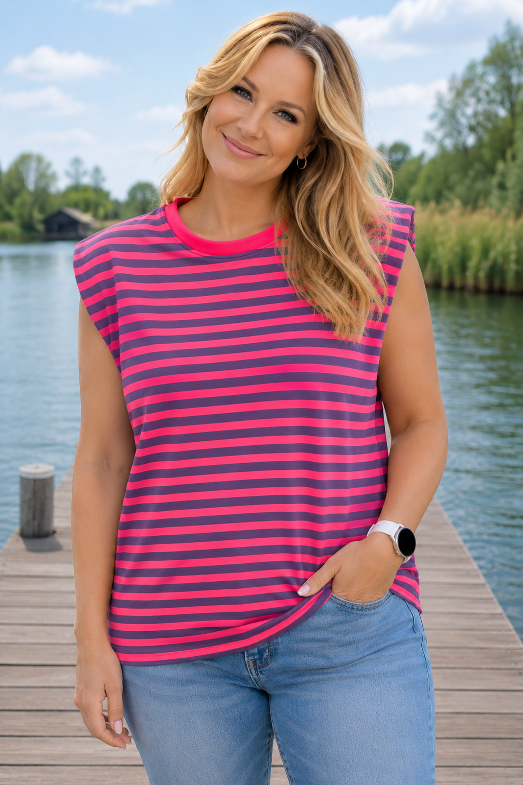 TOP ‘SCHOUDERVULLING’ | PAARS/NEONROZE