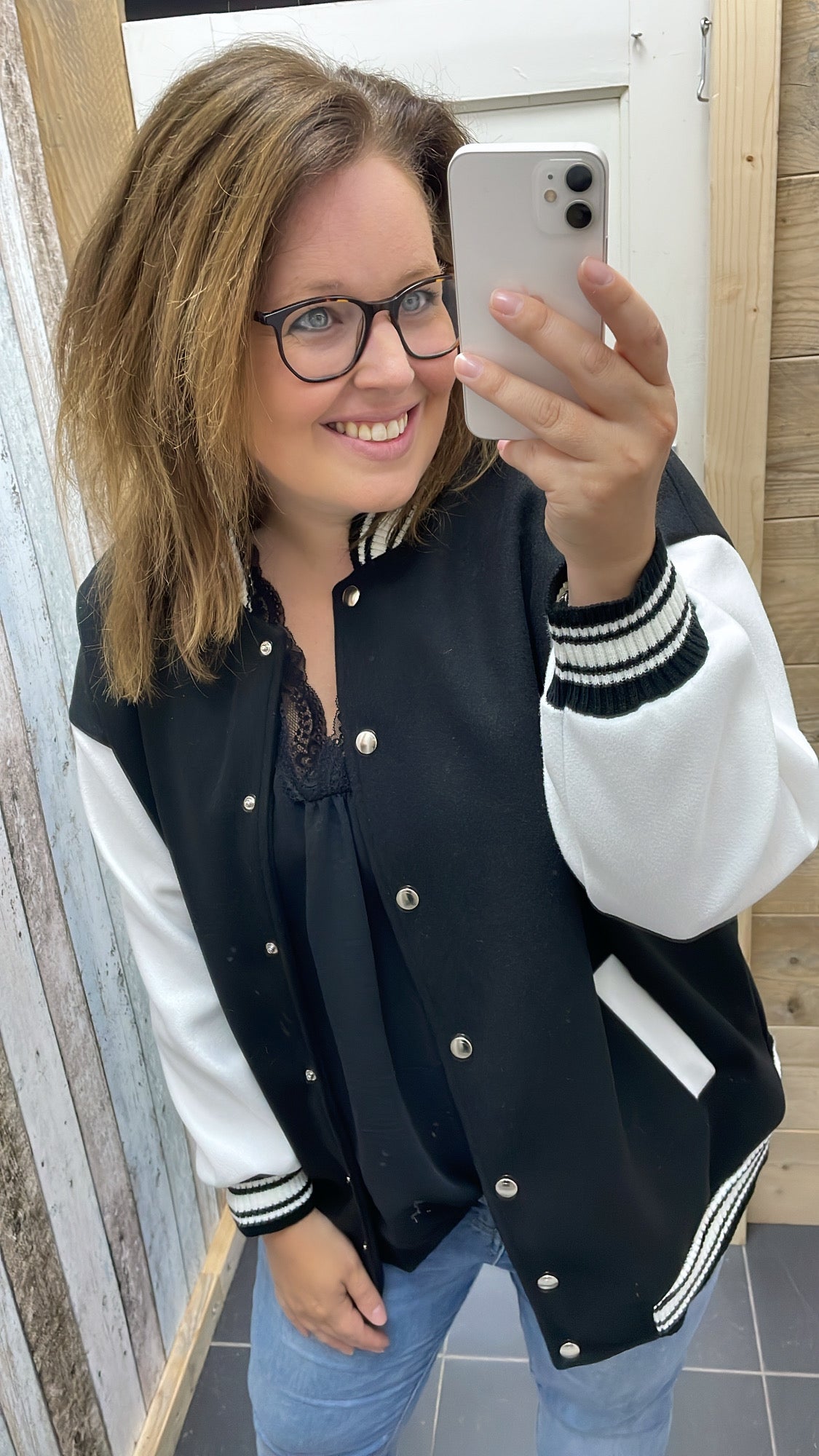 PS BASEBALL JACKET | ZWART