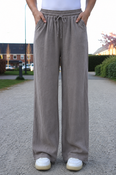 LINNEN BROEK | TAUPE