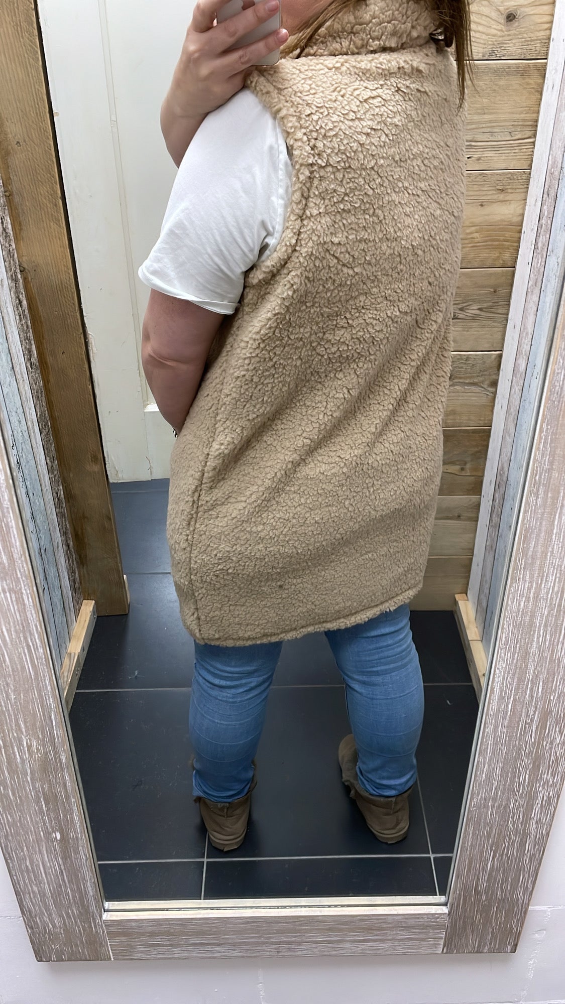 PS GILET 'TEDDY LANG' | TAUPE