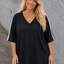 PS TOP V-HALS 'POCKET' | ZWART