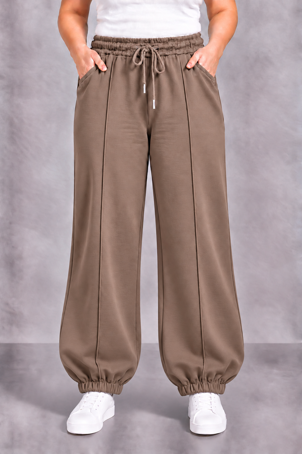 PS JOGGINGBROEK 'ELASTIEK' | TAUPE