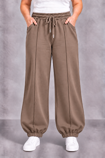 PS JOGGINGBROEK 'ELASTIEK' | TAUPE
