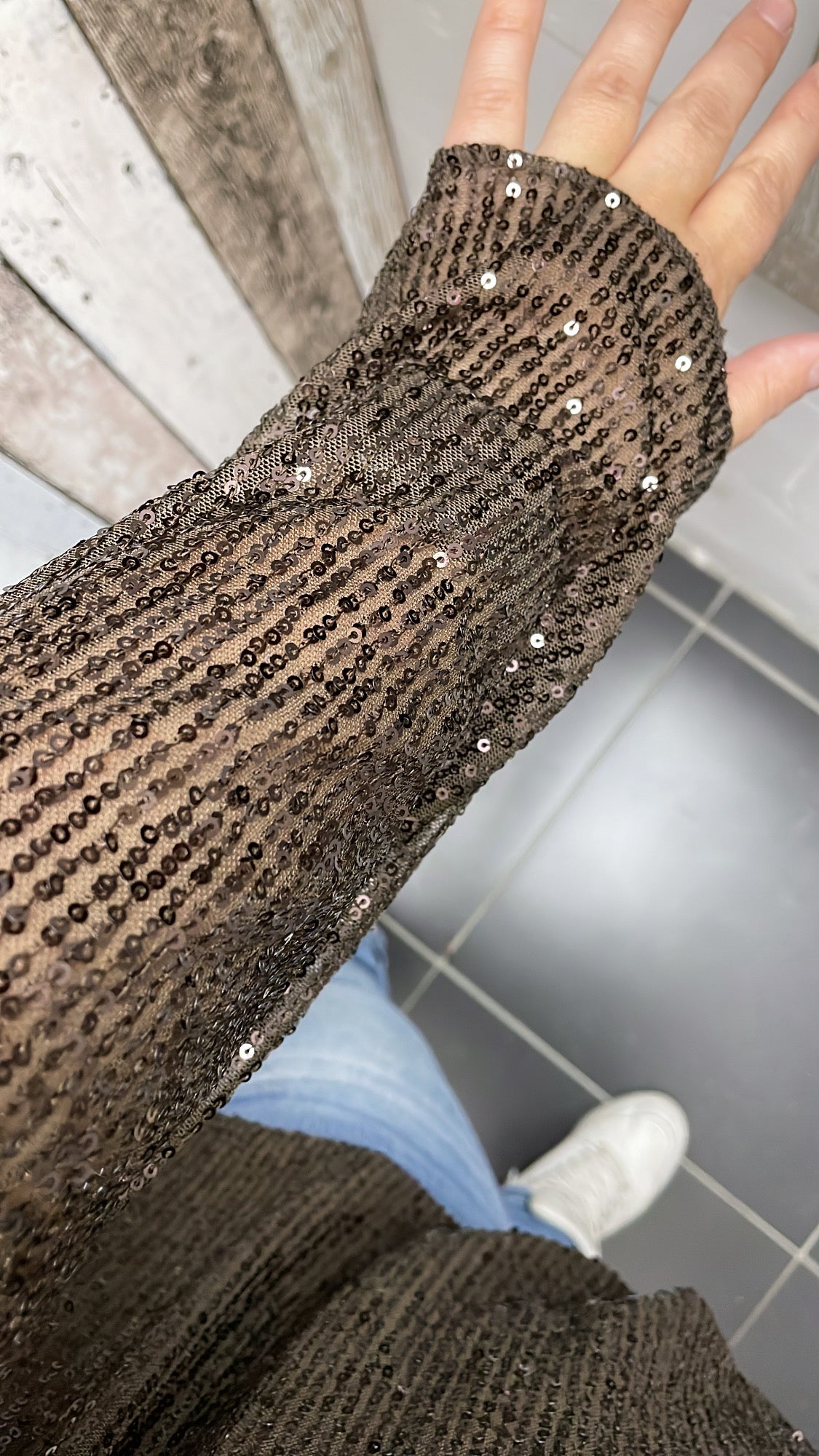 PS BLOUSE 'PAILLETTEN' | BRUIN