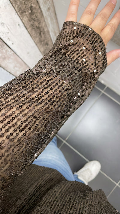 PS BLOUSE 'PAILLETTEN' | BRUIN