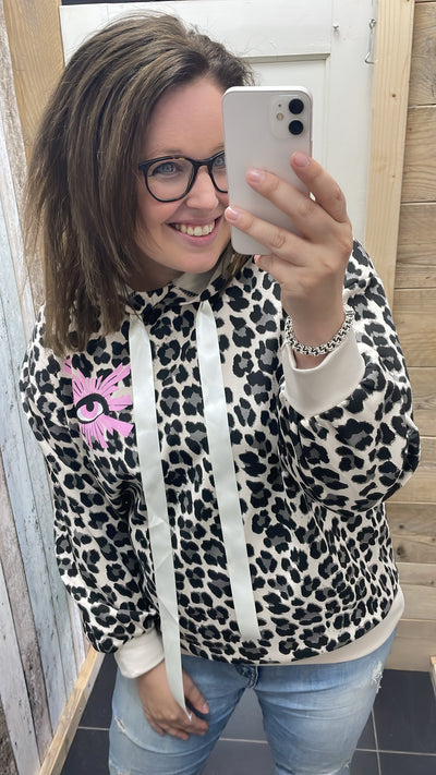 SWEATER 'OOG' | ZWART (PANTER)