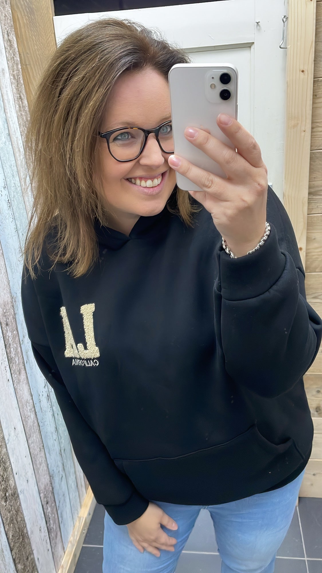 PS HOODIE 'LA' | ZWART