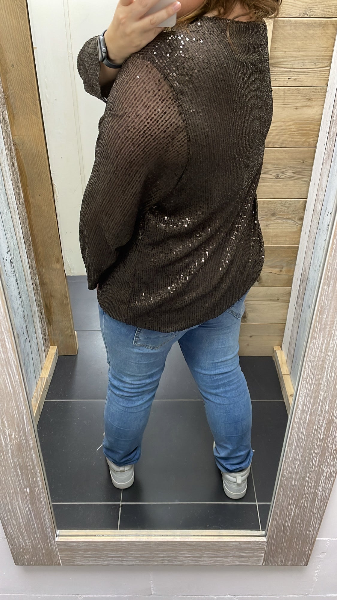 PS BLOUSE 'PAILLETTEN' | BRUIN