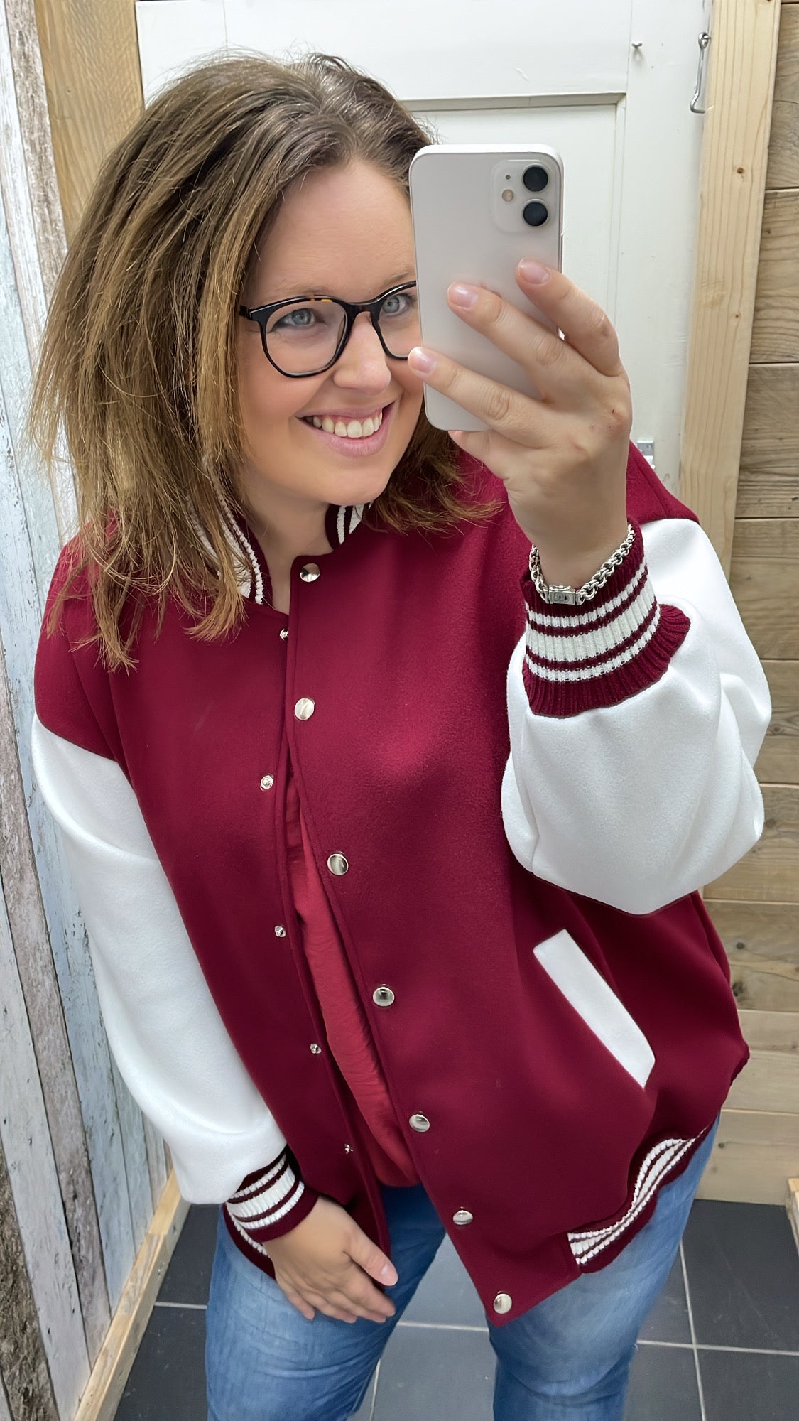 PS BASEBALL JACKET | BORDEAUX