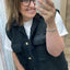 PS GILET 'TEDDY' | ZWART