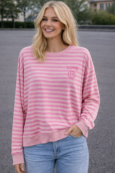 TOP 'LOVE/SMILEY' | ROZE/BEIGE