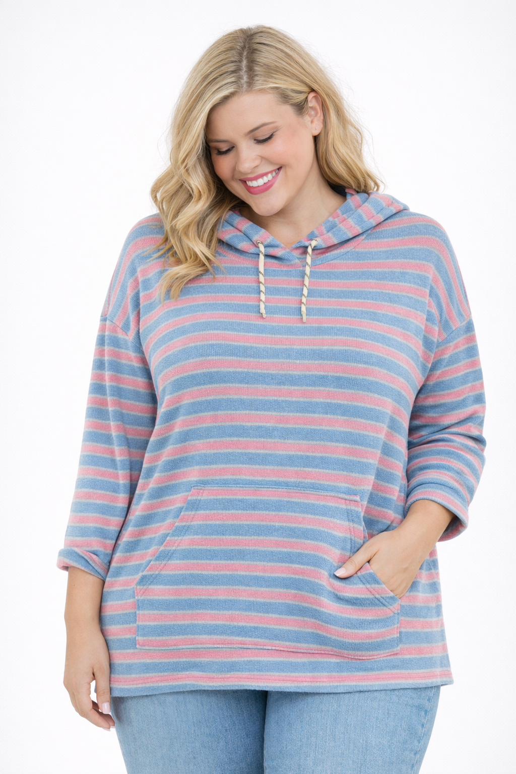 PS HOODIE 'STREPEN' | BLAUW