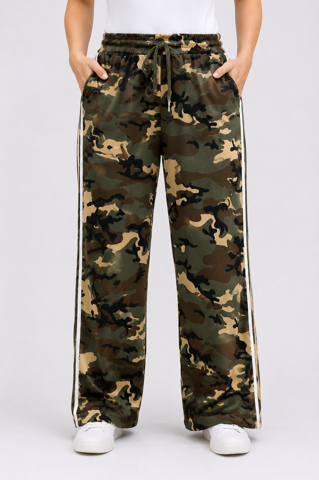 PS JOGGINGBROEK 'CAMOUFLAGE' | WIT