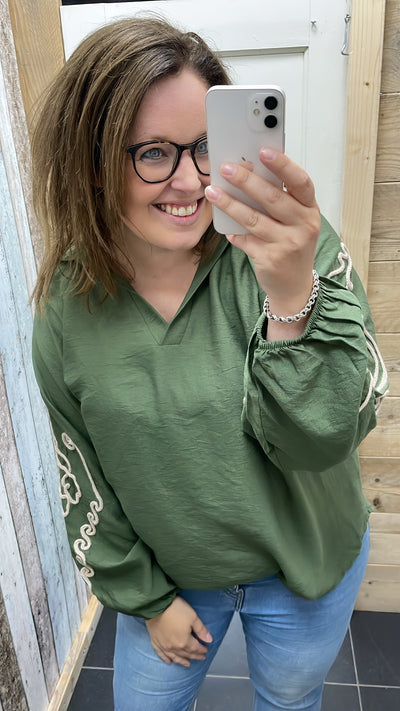 BLOUSE 'BORDUURSEL' | ARMY