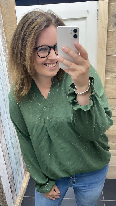 PS BLOUSE ‘GLITTER’ | ARMY