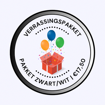 VERRASSINGSPAKKET 4 | L/XL ZWART/WIT