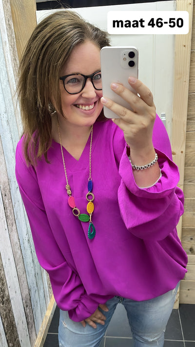 PS BLOUSE ‘KETTING’ | MAGENTA