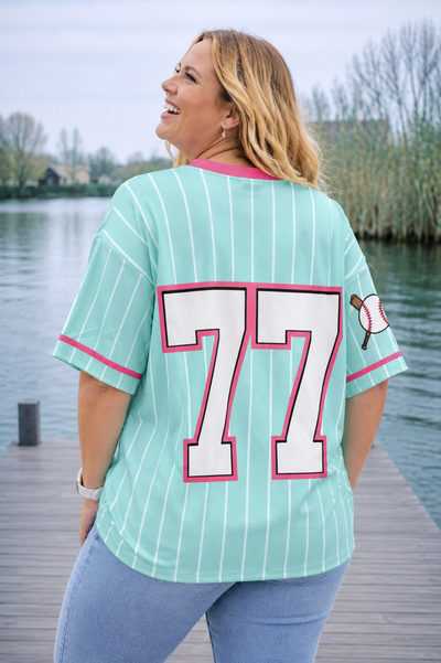 PS TOP 'BASEBALL' | TURQUOISE