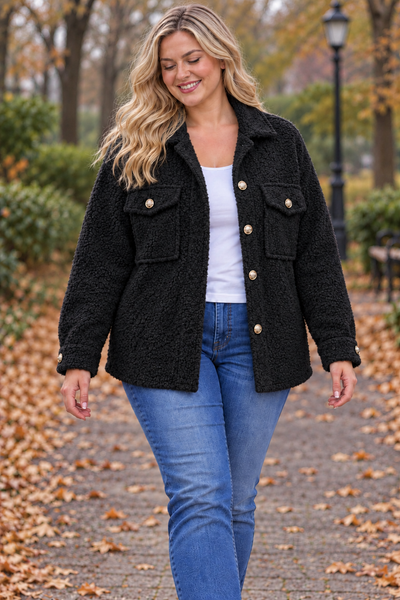 PS VEST 'TEDDY' | ZWART