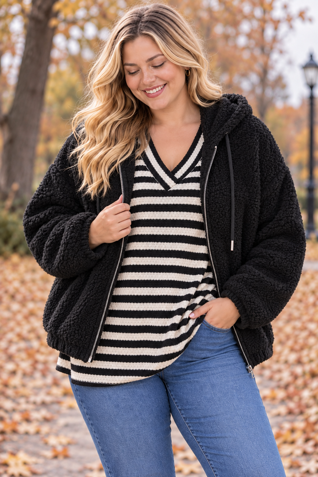 PS VEST KORT 'TEDDY' | ZWART