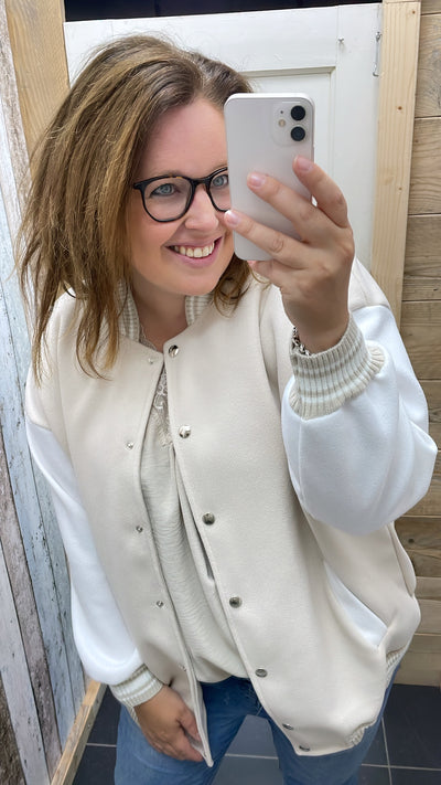 PS BASEBALL JACKET | BEIGE
