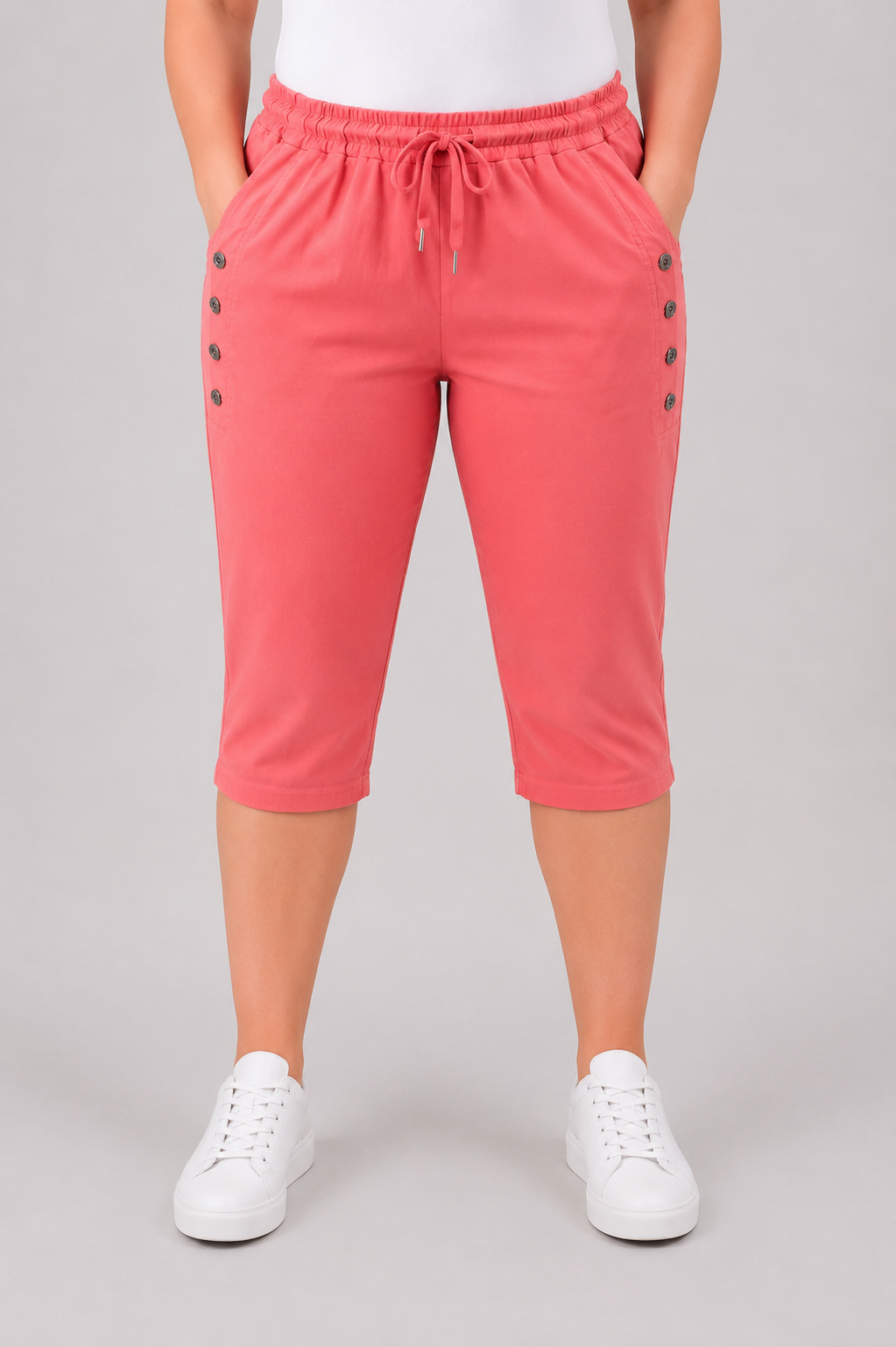 PS COMFY BROEK 'KORT KNOPEN' | KORAAL