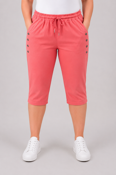 PS COMFY BROEK 'KORT KNOPEN' | KORAAL