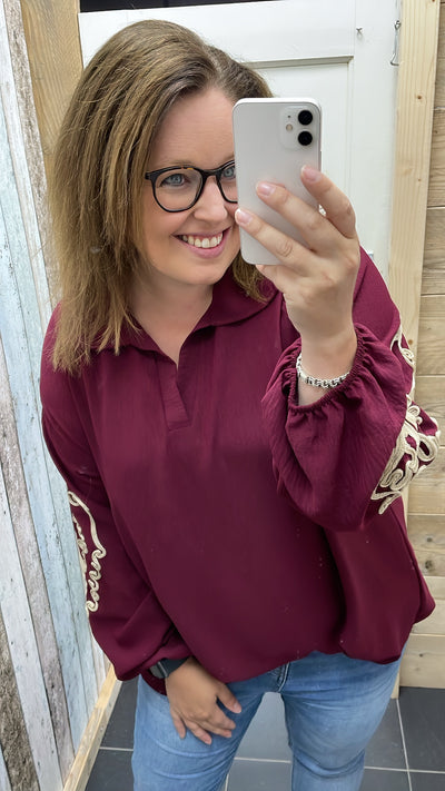 PS BLOUSE ‘BORDUURSEL 'KOORD’ | BORDEAUX