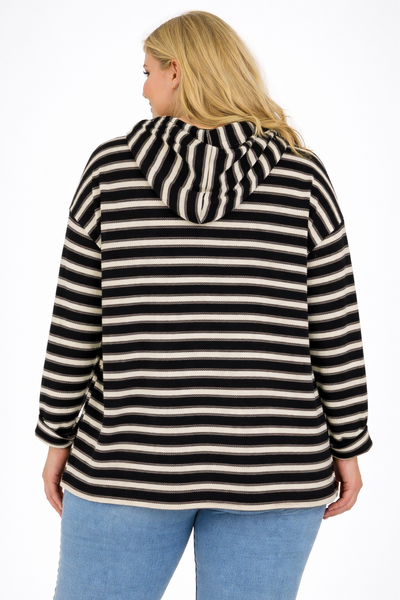 PS HOODIE 'STREPEN' | ZWART