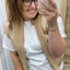 GILET 'SUEDELOOK' | TAUPE