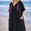 PS PONCHO 'BADSTOF' | ZWART