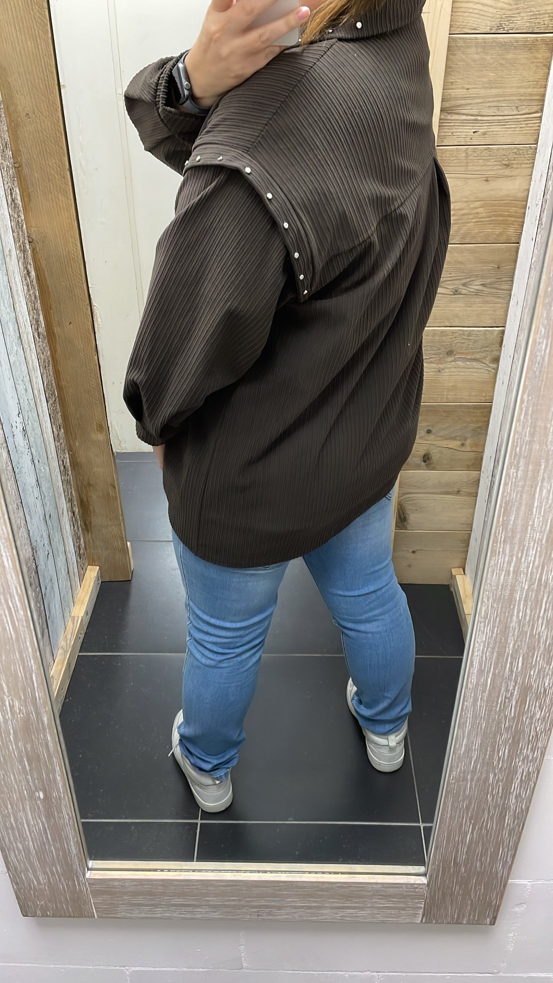 PS BLOUSE ‘RIBBEL’ | DONKERBRUIN