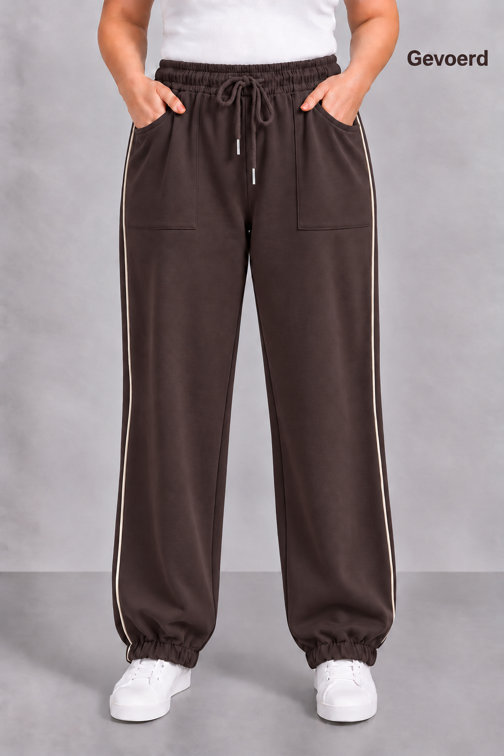 PS JOGGINGBROEK 'BIES' | DONKERBRUIN
