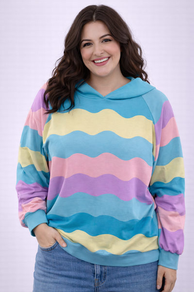 PS HOODIE 'RAINBOW' | TURQUOISE