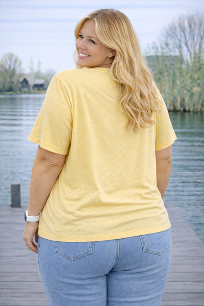 PS T-SHIRT ‘GLITTERS' | GEEL