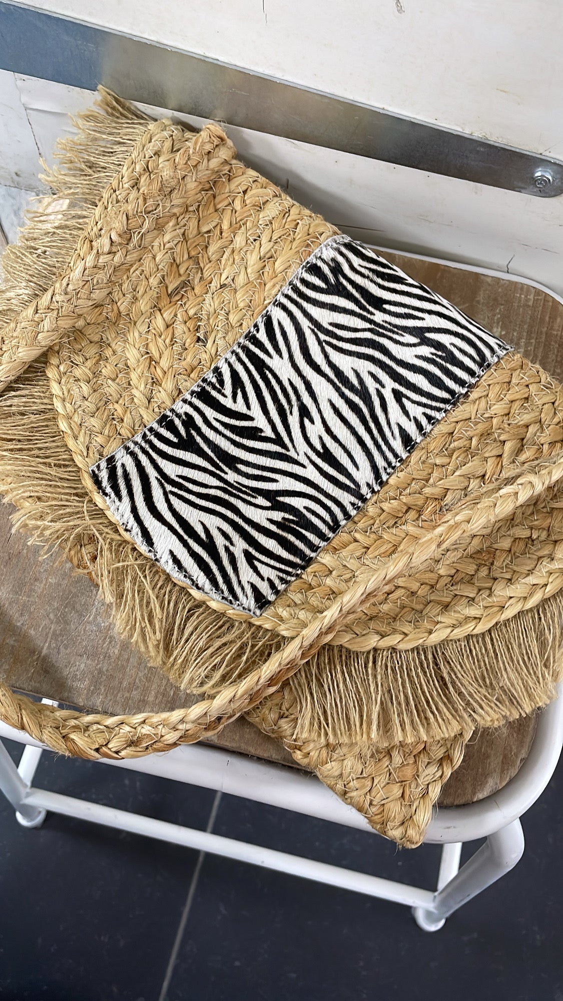 KLEINE TAS 'ZEBRA'| ZWART/WIT