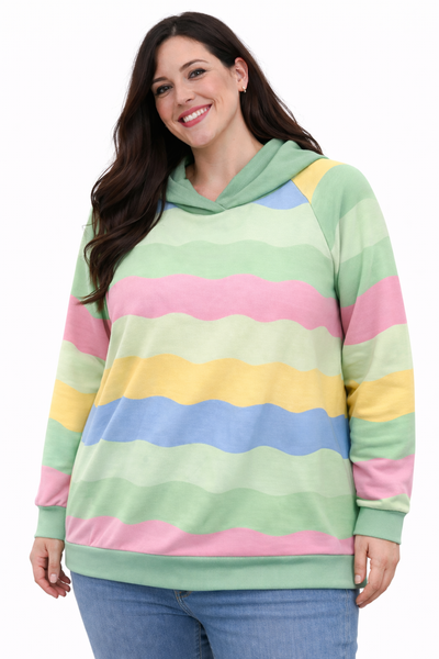 PS HOODIE 'RAINBOW' | MINTGROEN