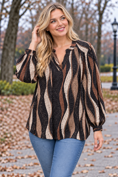 PS BLOUSE 'AUTUMN' | ZWART
