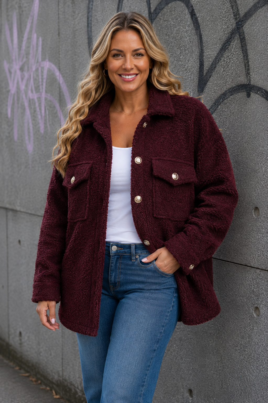 PS VEST 'TEDDY' | BORDEAUX
